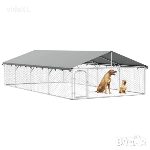 vidaXL Дворна клетка за кучета с покрив, 600x300x150 см, снимка 5 - За кучета - 56146183