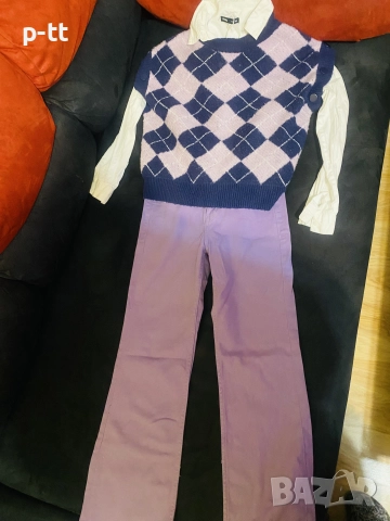 Лилави дънки без забележка ,като нови!Предлагат се само дънките или като сет с ризата и пуловер по и, снимка 4 - Дънки - 52335639