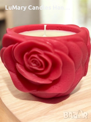 Свещ “ Роза”, снимка 4 - Декорация за дома - 53223198
