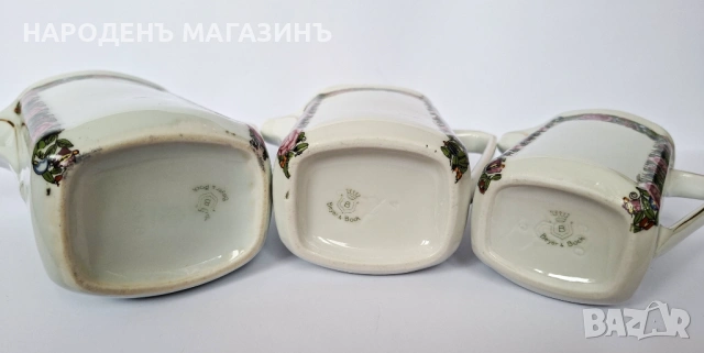 1931 г. Beyer & Bock - Нимски порцелан Комплект две кани кана латиера сервиз цветя, снимка 14 - Други ценни предмети - 53357945
