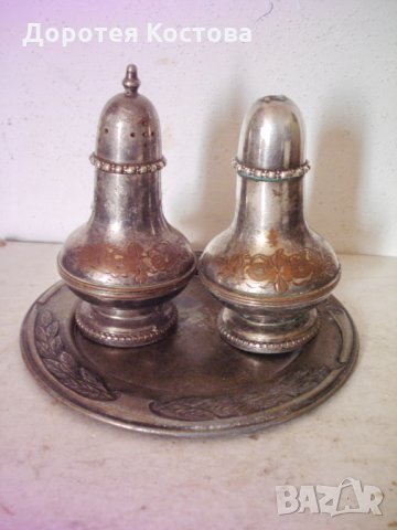 Стари дебело посребрени солници от Англия , снимка 1 - Антикварни и старинни предмети - 31915591