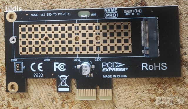 M.2 NVME SSD to PCIe   X1 or X4.0, 64Gbps M-Key PCIe4.0 X1, or X4 Adapter for Desktop, снимка 2 - Кабели и адаптери - 39987791
