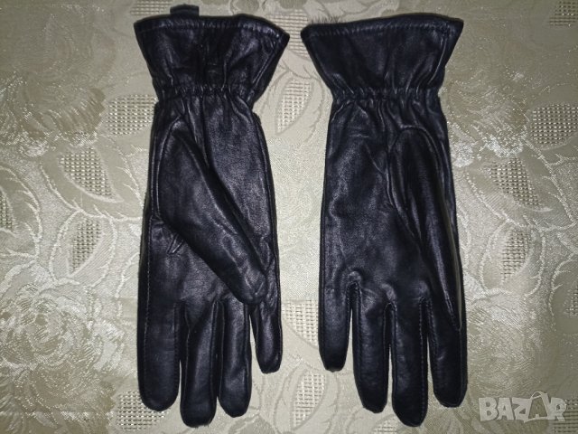 Естествена кожа - Нови черни топли  дамски ръкавици М, снимка 3 - Ръкавици - 42870960
