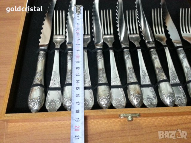 Руски посребрени прибори за хранене мнц , снимка 2 - Антикварни и старинни предмети - 39470868