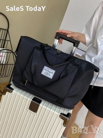 Сгъваема чанта, мини портфейл, пътническа чанта, за спорт, път или пазар, черен, снимка 4 - Чанти - 40202612