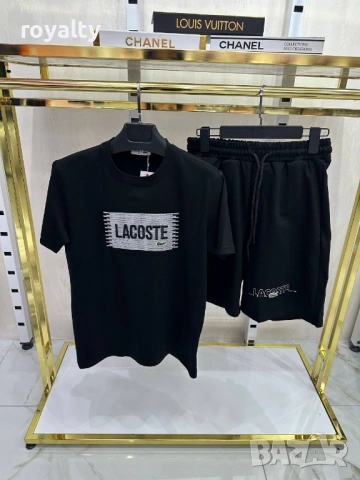 Lacoste Нов Черен Мъжки Комплект 