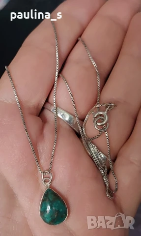 Два различни броя / Сребърно колие с Окото на Назар и Ейлат Истейт камък / проба 925 , снимка 16 - Колиета, медальони, синджири - 44288151