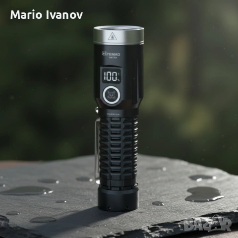 LED фенер YEMAO YM-F701 със зелен лазер - USB и дисплей