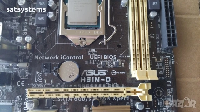 Дънна платка Asus H81M-D Socket LGA1150 CPU+FAN, снимка 4 - Дънни платки - 50787037