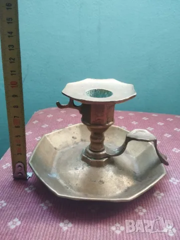 Пепелник със свещник, снимка 2 - Антикварни и старинни предмети - 48824075