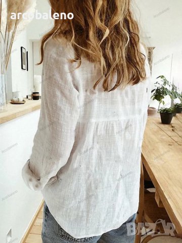 Стилна дамска пролетно-лятна риза за свободното време, 15цвята , снимка 11 - Ризи - 42038857