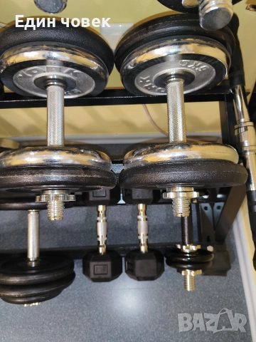 дъмбели на дискове , снимка 7 - Фитнес уреди - 52636601