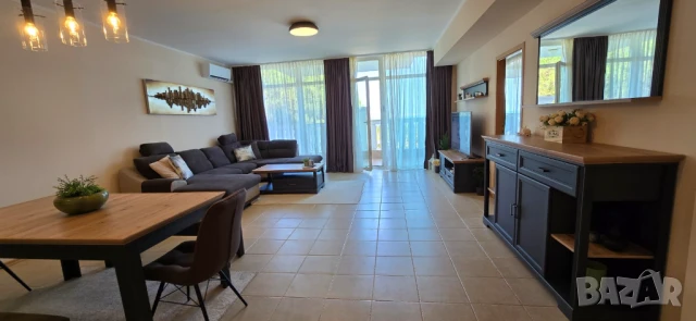 Просторен апартамент с морска гледка в Сънсет Ризорт, Поморие – 128 кв.м, 1-ви етаж (снимки+видео), снимка 1