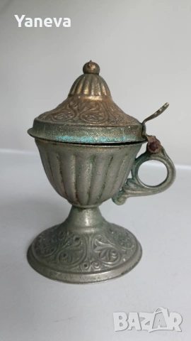 Старинно бронзово кадило, тамянник . , снимка 2 - Антикварни и старинни предмети - 53344373