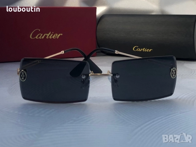 Cartier Мъжки слънчеви очила правоъгълни 3 цвята черни кафяви сини, снимка 13 - Слънчеви и диоптрични очила - 51739091