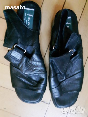 черни сандали от естествена кожа №40, снимка 3 - Сандали - 29731991
