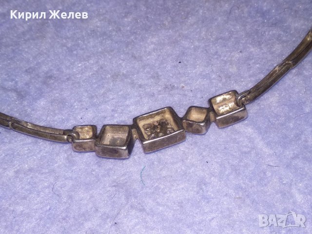 АРИСТОКРАТИЧНА СРЕБЪРНА АРТ ГРИВНА СРЕБРО925 Част От КОМЛЕКТ ИНКРУСТИРАНО с ФАСЕТИРАНИ ЦИРКОНИ 33156, снимка 14 - Гривни - 39568440