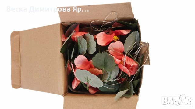 Флорална светлинна декорация - LED Слънчева кошница с цветя, снимка 7 - Декорация за дома - 51312193