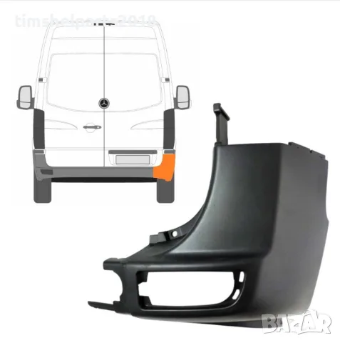 Ъгъл ( ДЕСЕН ) на задна броня за Mercedes Sprinter 906 , VW Crafter след 2006 год.