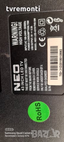 лед диоди телевизор NEO LED-4310, снимка 3 - Части и Платки - 31014635