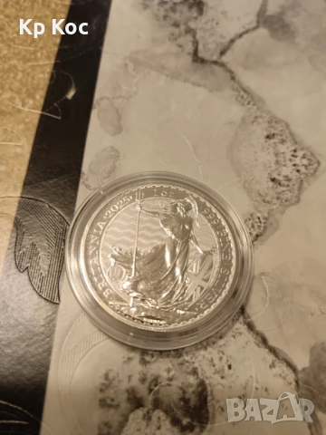 Сребърна монета Британия 1 оz 9999 Великобритания 2025, снимка 2 - Други ценни предмети - 52345914