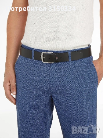 Мъжки колан Tommy Hilfiger, 90 см дължина, 4 см ширина, 100% естествена кожа, Черен, снимка 3 - Колани - 53974663