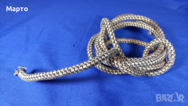 Стар, ретро, кабел, троен, многожилен, текстилна оплетка