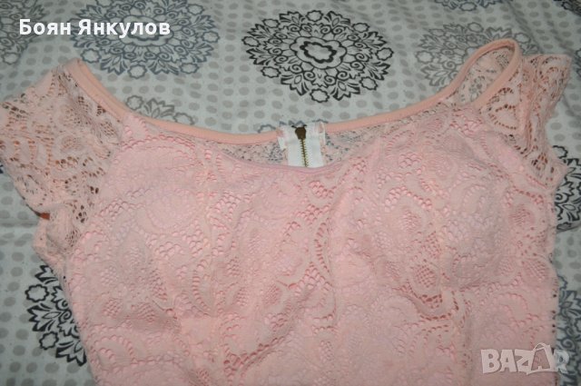 Розова дантелена рокля, снимка 4 - Рокли - 31894245