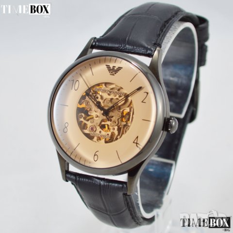 EMPORIO ARMANI AR1923 Meccanico Skeleton Automatic. Нов мъжки часовник, снимка 2 - Мъжки - 31543248