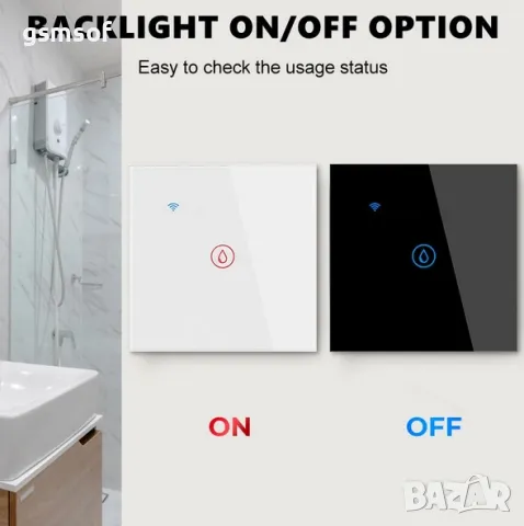 WiFi смарт управление за бойлер 4Kw Tuya Smartlife App - черен, снимка 7 - Друга електроника - 47690076