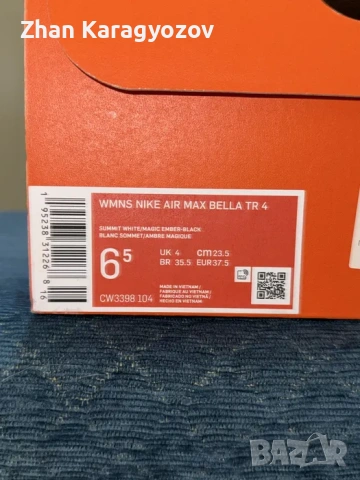 Nike Air Max Bella TR 4 (НОВИ) – №37.5 / US 6.5 – с кутия, снимка 6 - Дамски ежедневни обувки - 54324381