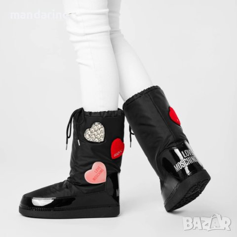 LOVE MOSCHINO № 35/36 🍊 Дамски кожени апрески "LOVE YOU" нови с етикети, снимка 9 - Дамски апрески - 42494103