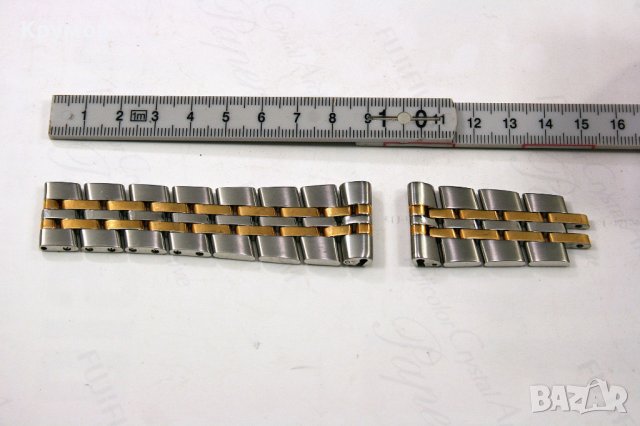Стоманена верижка с позлатени връзки за Breitling, снимка 1 - Каишки за часовници - 42222215