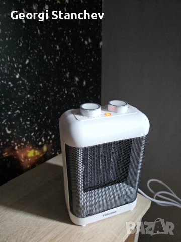 НОВ Керамичен вентилаторен нагревател TriStar pr-3846w, 1500w, бял, 16х20х11см, снимка 3 - Отоплителни печки - 52202227