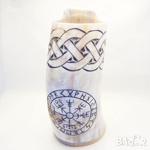 Чаша от естествен рог, тип "Викинг", снимка 6 - Подаръци за мъже - 43051940