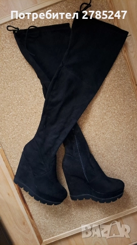 Дамски ботуши-чизми на платформа , снимка 4 - Маратонки - 52707867