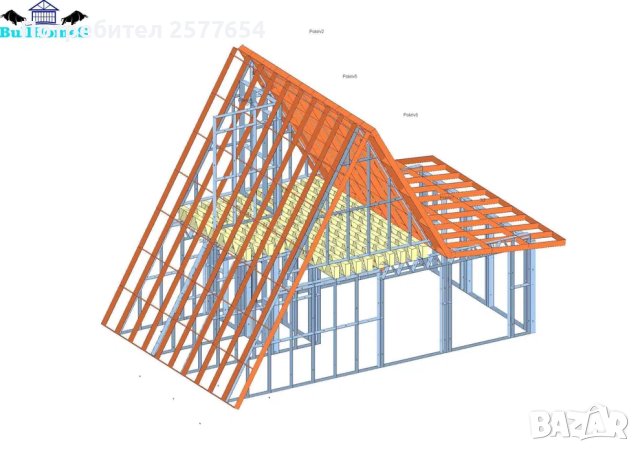 Къща,Бунгало,Преместваема къща,Сглобяеми къщи,Модулни,Жилищни-60.7м², снимка 1