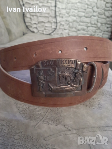 Уникален Ест. кожа мъжки колан NEW MEXICO