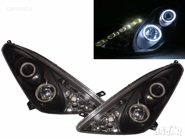 Кристални фарове ANGEL EYES за Toyota Celica (1999-2005) - черни