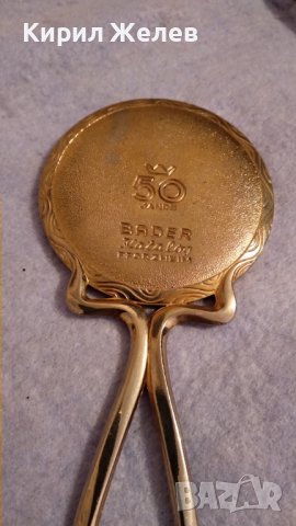 50 JAHRE BADER Kalog PFORZHEIM Старо РЯДКО МАРКОВО ПОЗЛАТЕНО КРИСТАЛНО ОГЛЕДАЛО Списание БАДЕР 12439, снимка 2 - Антикварни и старинни предмети - 38258946