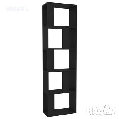 vidaXL Библиотека/разделител за стая, черна, 45x24x159 см, ПДЧ（SKU:800109, снимка 1