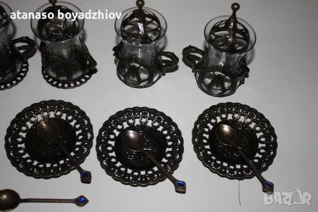 нов сервиз за турски чай Acar(чаши с табли-6бр,чин.-7бр,лъж-7бр)=45лв от Банско, снимка 4 - Чаши - 48065753