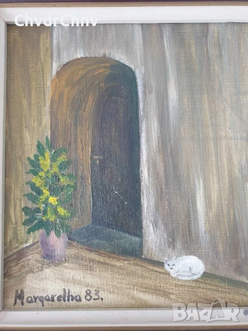 5бр авторски малки картини масло върху платно/дървени рамки 23-24-25см, снимка 9 - Картини - 51358358