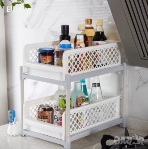 Органайзер с плъзгащи се два рафта, снимка 6 - Други стоки за дома - 52862471
