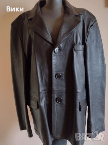 Мъжко елегантно 100 % кожено сако , снимка 2 - Якета - 34871049