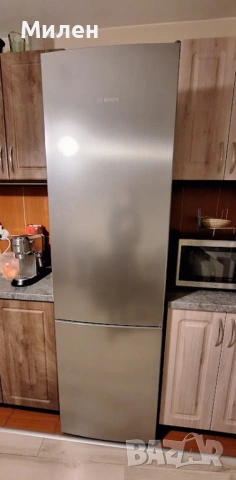 Хладилник с фризер, инокс, BOSCH