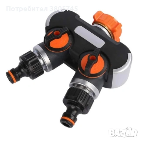 Двупосочен разпределител за градински кран 2-в-1: Сплитер за маркуч с независими вентили (3/4" и 1"), снимка 14 - Други инструменти - 53374109