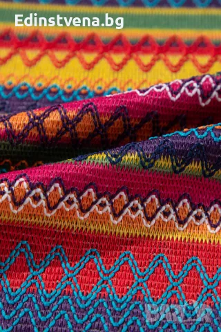 Дамска блуза с етно жакардов десен и къси ръкави с пискюли, снимка 11 - Други - 50130058