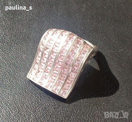 Два различни броя / Винтидж сребърен пръстен с Морганити и Аметисти / проба 925 , снимка 10 - Пръстени - 40455917