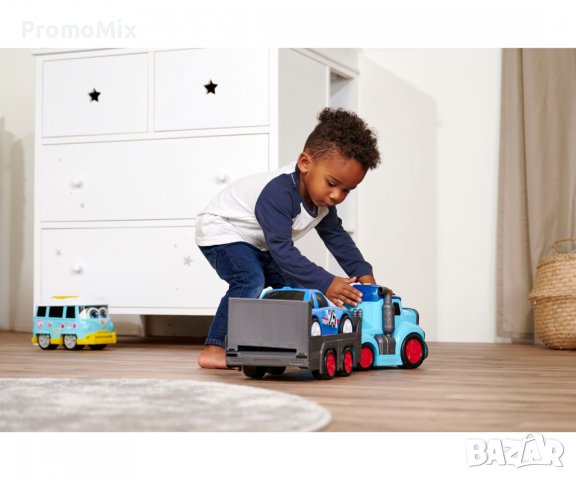 Голям камион с ремарке и кола Dickey Toys ABC Teddy Trucker количка влекач камион, снимка 2 - Коли, камиони, мотори, писти - 42166155